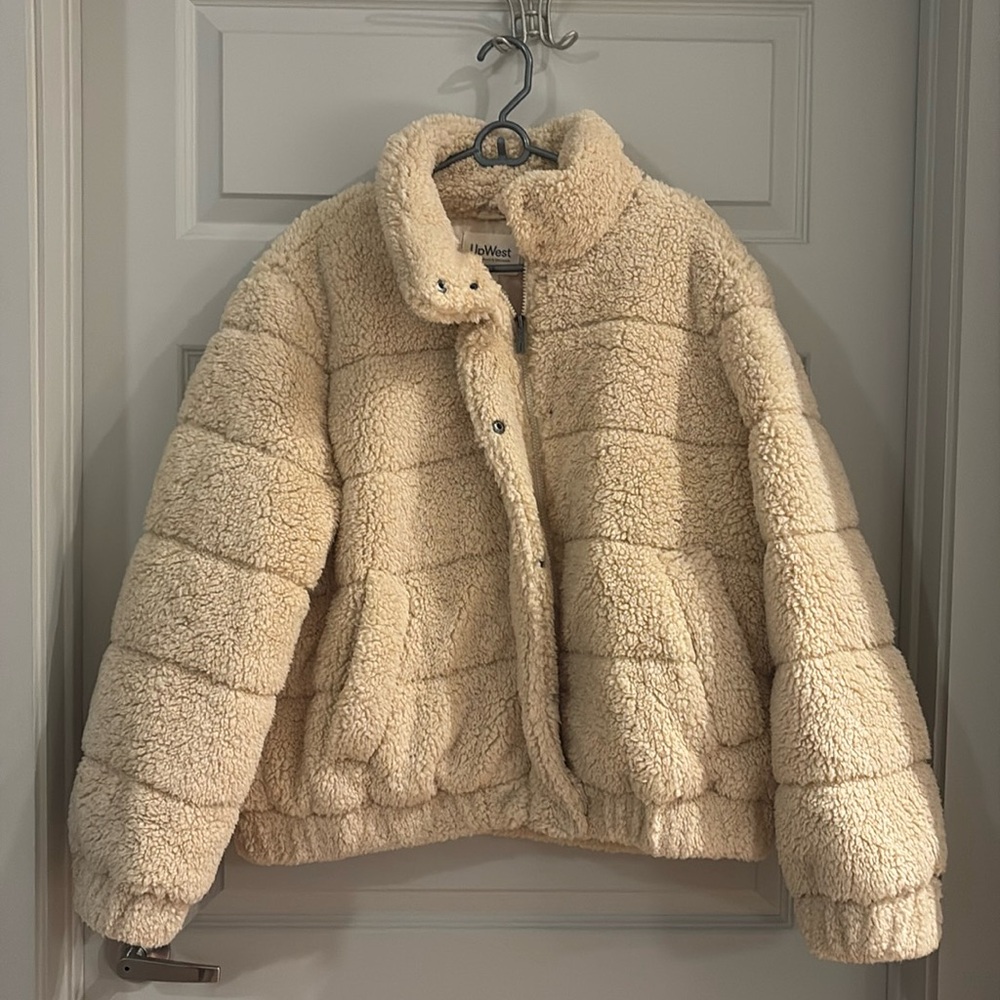 UpWest XL Cream Teddy Bear Sherpa Puffer Jacket